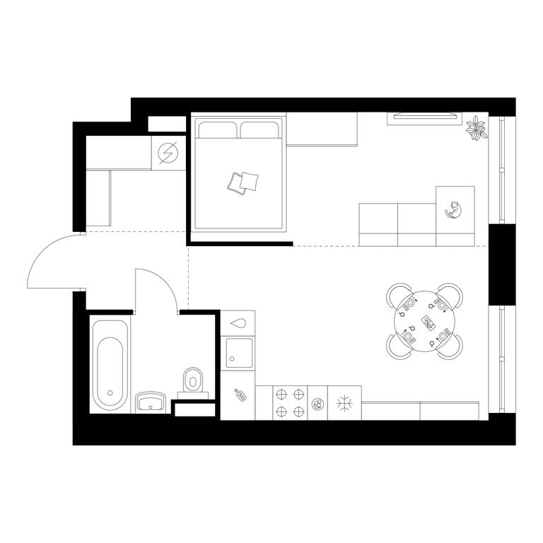 1-BD Apartment Sale, 34.7 sq. m. at Narvin, Kronshtadtsky Boulevard, 14с13, Moscow, Russia #1