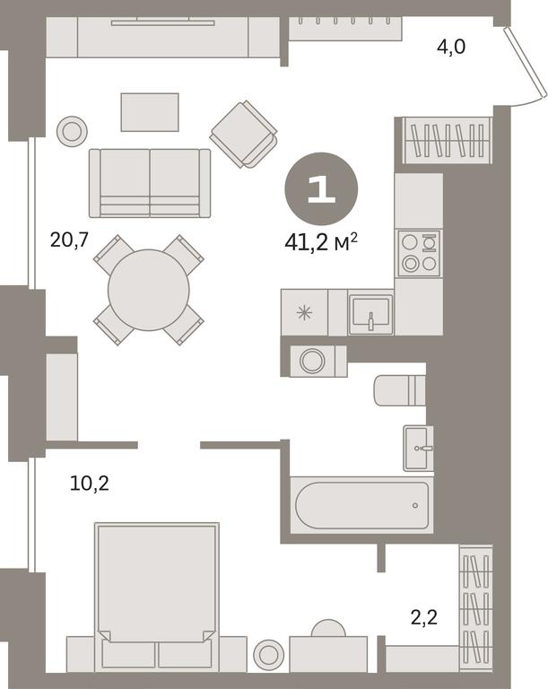 1-BD Apartment Sale, 41.2 sq. m. at Kvartal Gercena, zhiloy kompleks Kvartal Gertsena, Moscow, Russia #1 1-BD Apartment Sale, 41.2 sq. m. at Kvartal Gercena, zhiloy kompleks Kvartal Gertsena, Moscow, Russia #1