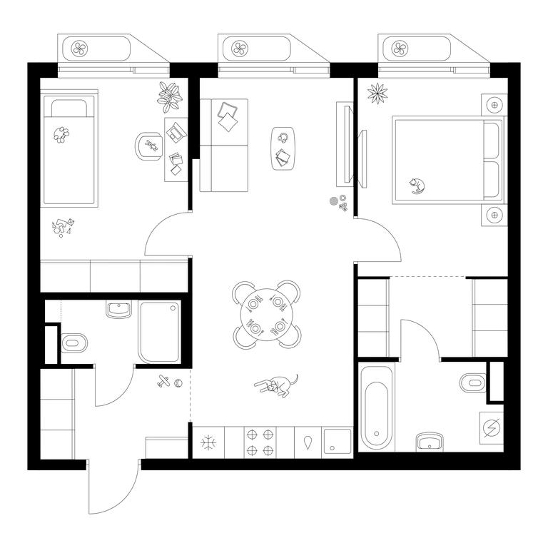2-BD Apartment Sale, 58.9 sq. m. at Altufevskoe 53, Алтуфьевское шоссе, 53с11, Москва, Россия #1