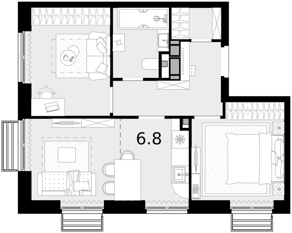 2-BD Apartment Sale, 49.1 sq. m. at Novaya Zvezda, Bachurinskaya ulitsa, 11, Settlement of Kommunarka, Moscow, Russia #1 2-BD Apartment Sale, 49.1 sq. m. at Novaya Zvezda, Bachurinskaya ulitsa, 11, Settlement of Kommunarka, Moscow, Russia #1