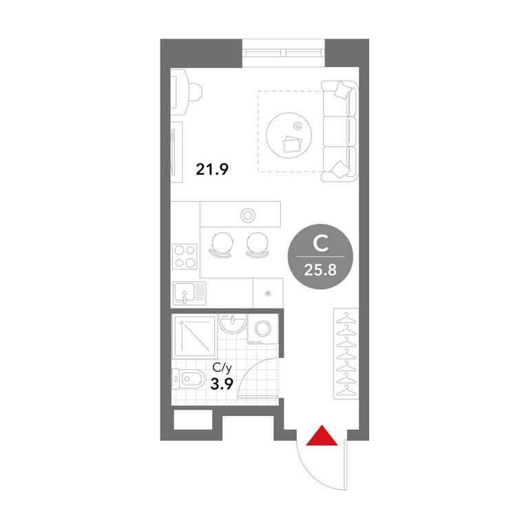 Apartment Sale, 25.8平方米 at Voxhall, Letnikovskaya Street, 4с2, Moscow, Russia #1 Apartment Sale, 25.8平方米 at Voxhall, Letnikovskaya Street, 4с2, Moscow, Russia #1