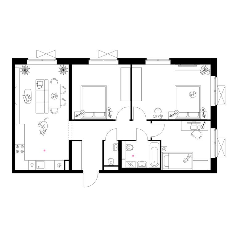 3-BD Apartment Sale, 78.4平方米 at Liublinskiy Park, Lyublinskaya Street, 78к2, Moscow, Russia #1