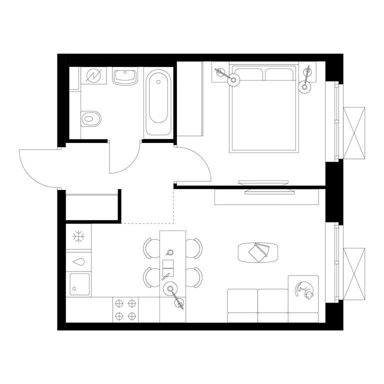 1-BD Apartment Sale, 35.7 sq. m. at Liublinskiy Park, Lyublinskaya Street, 78к2, Moscow, Russia #1