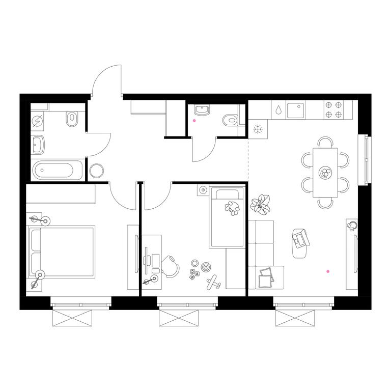2-BD Apartment Sale, 59.7平方米 at Liublinskiy Park, Lyublinskaya Street, 78к2, Moscow, Russia #1