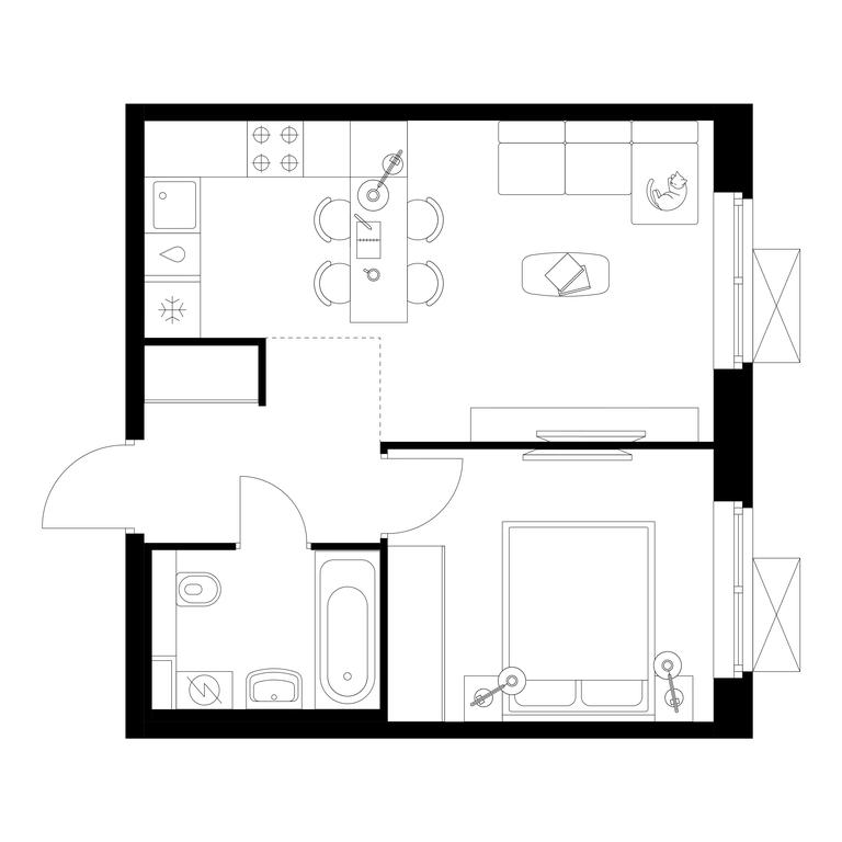 1-BD Apartment Sale, 37.6 sq. m. at Liublinskiy Park, Lyublinskaya Street, 78к2, Moscow, Russia #1