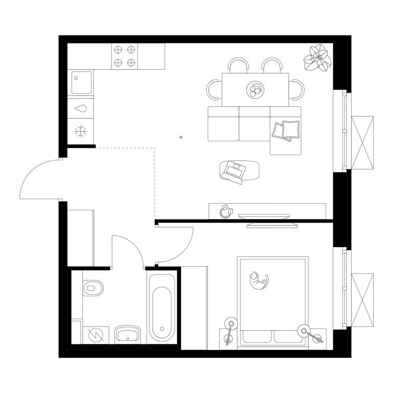 1-BD Apartment Sale, 41.2 sq. m. at Liublinskiy Park, Lyublinskaya Street, 78к2, Moscow, Russia #1