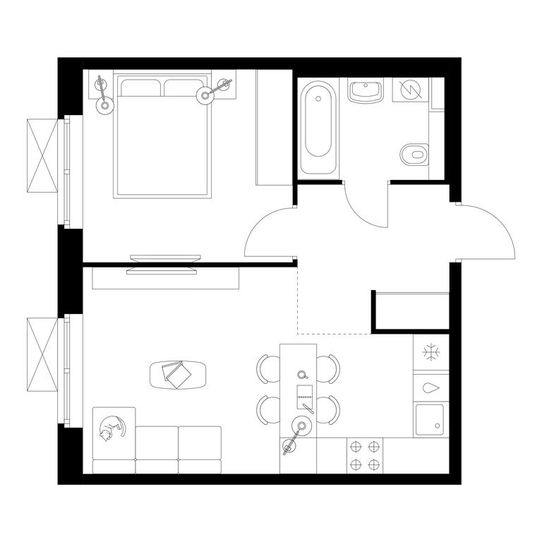1-BD Apartment Sale, 39.3 sq. m. at Liublinskiy Park, Lyublinskaya Street, 78к2, Moscow, Russia #1