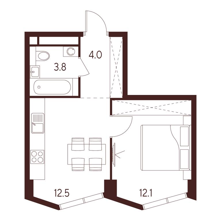 1-BD Apartment Sale, 32.4平方米 at INDY TOWERS (Indi Tauerz), Kuusinen Street, Moscow, Russia #1 1-BD Apartment Sale, 32.4平方米 at INDY TOWERS (Indi Tauerz), Kuusinen Street, Moscow, Russia #1