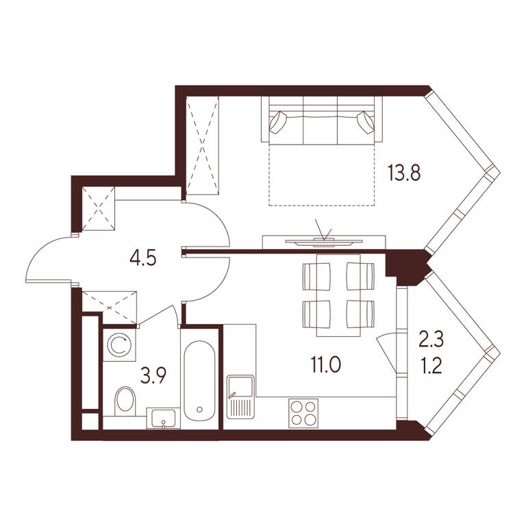 1-BD Apartment Sale, 34.4 sq. m. at INDY TOWERS (Indi Tauerz), Kuusinen Street, Moscow, Russia #1 1-BD Apartment Sale, 34.4 sq. m. at INDY TOWERS (Indi Tauerz), Kuusinen Street, Moscow, Russia #1