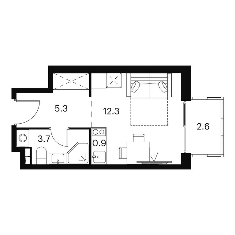 Apartment Sale, 24.8 sq. m. at Akvilon Signal (Akvilon Signal), Signalny Drive, 12, Moscow, Russia #1