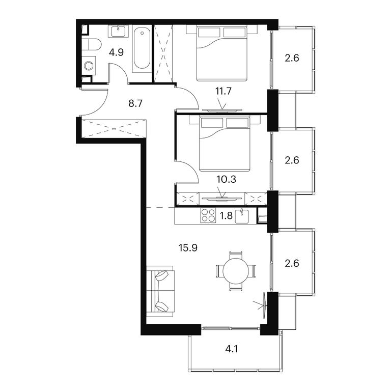 2-BD Apartment Sale, 65.2 sq. m. at Akvilon Signal (Akvilon Signal), Signalny Drive, 12, Moscow, Russia #1 2-BD Apartment Sale, 65.2 sq. m. at Akvilon Signal (Akvilon Signal), Signalny Drive, 12, Moscow, Russia #1