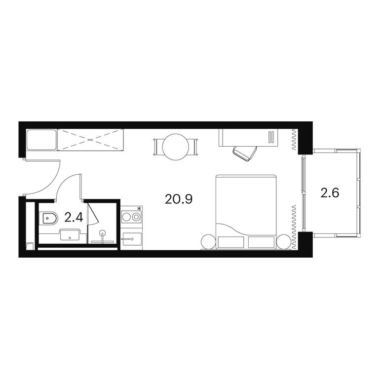 Apartment Sale, 25.9 sq. m. at Akvilon Signal (Akvilon Signal), Signalny Drive, 12, Moscow, Russia #1