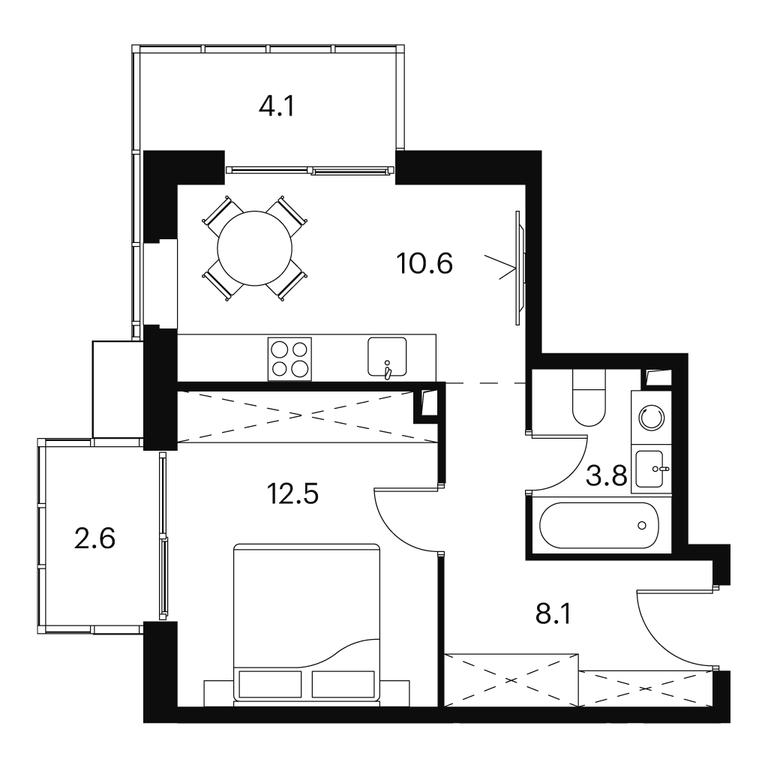 1-BD Apartment Sale, 41.7 sq. m. at Akvilon Signal (Akvilon Signal), Signalny Drive, 12, Moscow, Russia #1