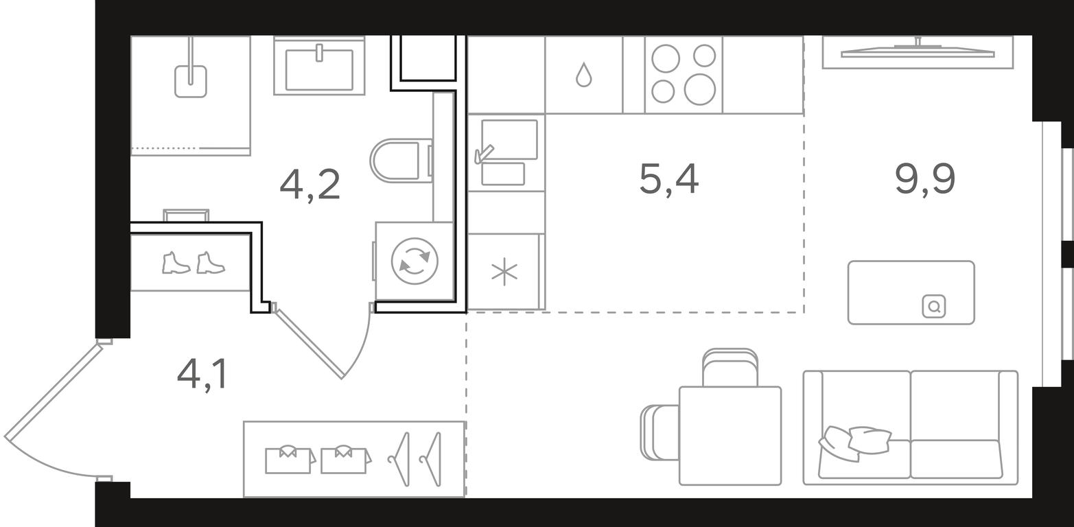 Apartment Sale, 23.6 sq. m. at Mangazeja v Bogorodskom, Ivanteyevskaya Street, 25к1, Moscow, Russia #1 Apartment Sale, 23.6 sq. m. at Mangazeja v Bogorodskom, Ivanteyevskaya Street, 25к1, Moscow, Russia #1