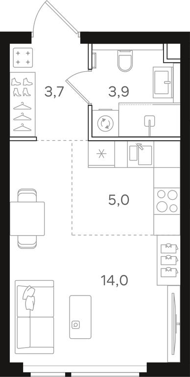 Apartment Sale, 26.6 sq. m. at Mangazeja v Bogorodskom, Ivanteyevskaya Street, 25к1, Moscow, Russia #1