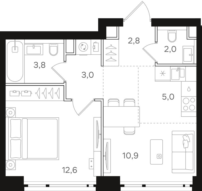 1-BD Apartment Sale, 40.1 sq. m. at Mangazeja v Bogorodskom, Ivanteyevskaya Street, 25к1, Moscow, Russia #1 1-BD Apartment Sale, 40.1 sq. m. at Mangazeja v Bogorodskom, Ivanteyevskaya Street, 25к1, Moscow, Russia #1