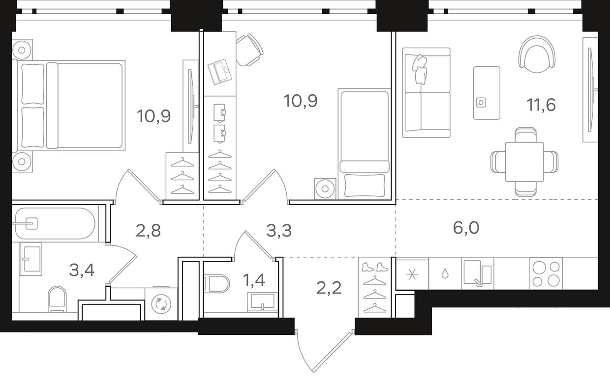 2-BD Apartment Sale, 52.5 sq. m. at Mangazeja v Bogorodskom, Ivanteyevskaya Street, 25к1, Moscow, Russia #1 2-BD Apartment Sale, 52.5 sq. m. at Mangazeja v Bogorodskom, Ivanteyevskaya Street, 25к1, Moscow, Russia #1
