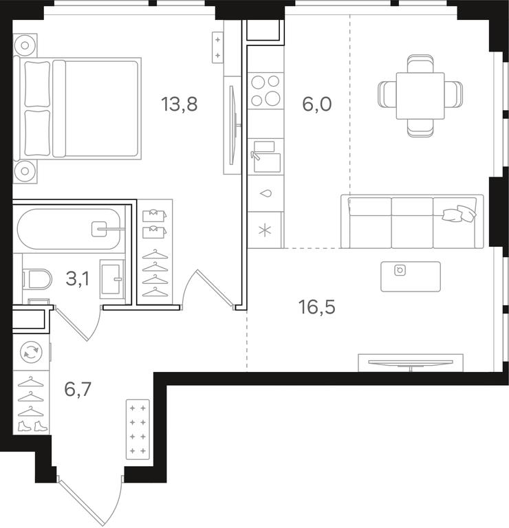 1-BD Apartment Sale, 46.1 sq. m. at Mangazeja v Bogorodskom, Ivanteyevskaya Street, 25к1, Moscow, Russia #1 1-BD Apartment Sale, 46.1 sq. m. at Mangazeja v Bogorodskom, Ivanteyevskaya Street, 25к1, Moscow, Russia #1