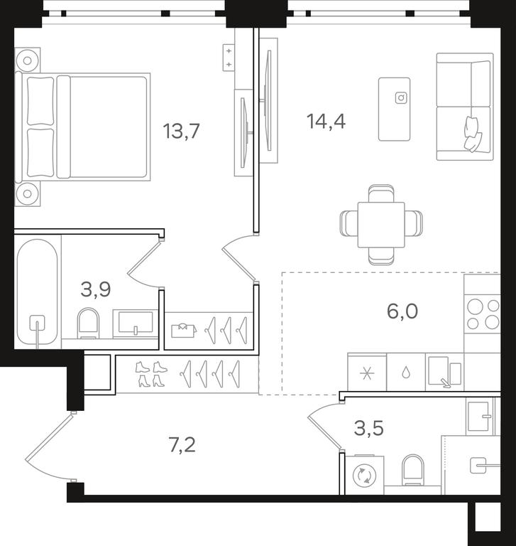 1-BD Apartment Sale, 48.7 sq. m. at Mangazeja v Bogorodskom, Ivanteyevskaya Street, 25к1, Moscow, Russia #1 1-BD Apartment Sale, 48.7 sq. m. at Mangazeja v Bogorodskom, Ivanteyevskaya Street, 25к1, Moscow, Russia #1