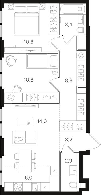 2-BD Apartment Sale, 59.4 sq. m. at Mangazeja v Bogorodskom, Ivanteyevskaya Street, 25к1, Moscow, Russia #1 2-BD Apartment Sale, 59.4 sq. m. at Mangazeja v Bogorodskom, Ivanteyevskaya Street, 25к1, Moscow, Russia #1