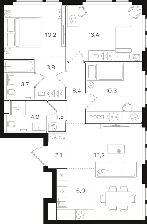 3-BD Apartment Sale, 76.9 sq. m. at Mangazeja v Bogorodskom, Ivanteyevskaya Street, 25к1, Moscow, Russia #1 3-BD Apartment Sale, 76.9 sq. m. at Mangazeja v Bogorodskom, Ivanteyevskaya Street, 25к1, Moscow, Russia #1