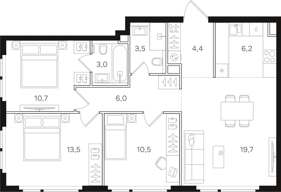 3-BD Apartment Sale, 77.5 sq. m. at Mangazeja v Bogorodskom, Ivanteyevskaya Street, 25к1, Moscow, Russia #1 3-BD Apartment Sale, 77.5 sq. m. at Mangazeja v Bogorodskom, Ivanteyevskaya Street, 25к1, Moscow, Russia #1