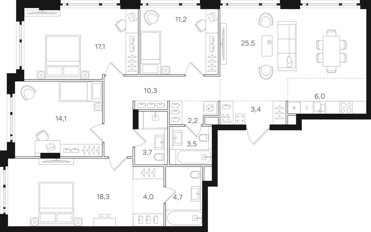 4-BD Apartment Sale, 124 sq. m. at Mangazeja v Bogorodskom, Ivanteyevskaya Street, 25к1, Moscow, Russia #1 4-BD Apartment Sale, 124 sq. m. at Mangazeja v Bogorodskom, Ivanteyevskaya Street, 25к1, Moscow, Russia #1
