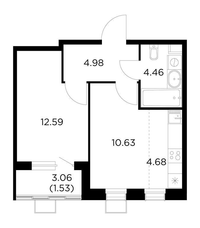 1-BD Apartment Sale, 38.87 sq. m. at Novoe Pushkino, mikrorayon Novoye Pushkino, Pushkino, Moscow Region, Russia #1 1-BD Apartment Sale, 38.87 sq. m. at Novoe Pushkino, mikrorayon Novoye Pushkino, Pushkino, Moscow Region, Russia #1