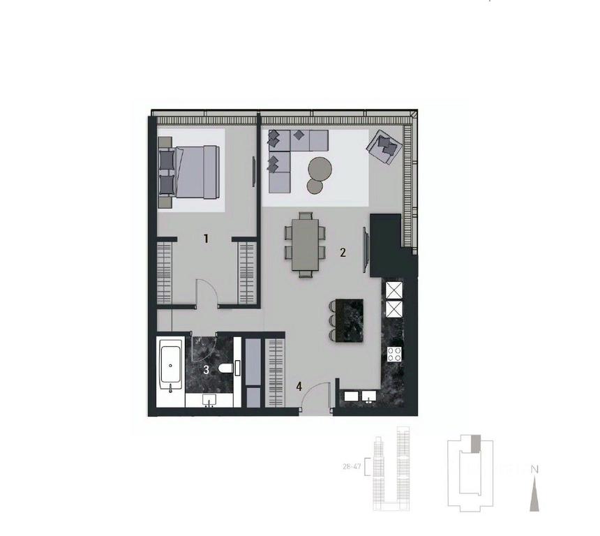 1-BD Apartment Sale, 83.6 sq. m. at NEVA TOWERS (Neva Tauers), 1st Krasnogvardeysky Drive, Moscow, Russia #1
