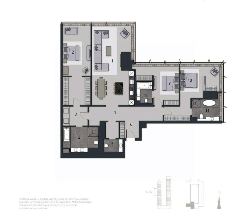3-BD Apartment Sale, 209.7 sq. m. at NEVA TOWERS (Neva Tauers), 1st Krasnogvardeysky Drive, Moscow, Russia #1