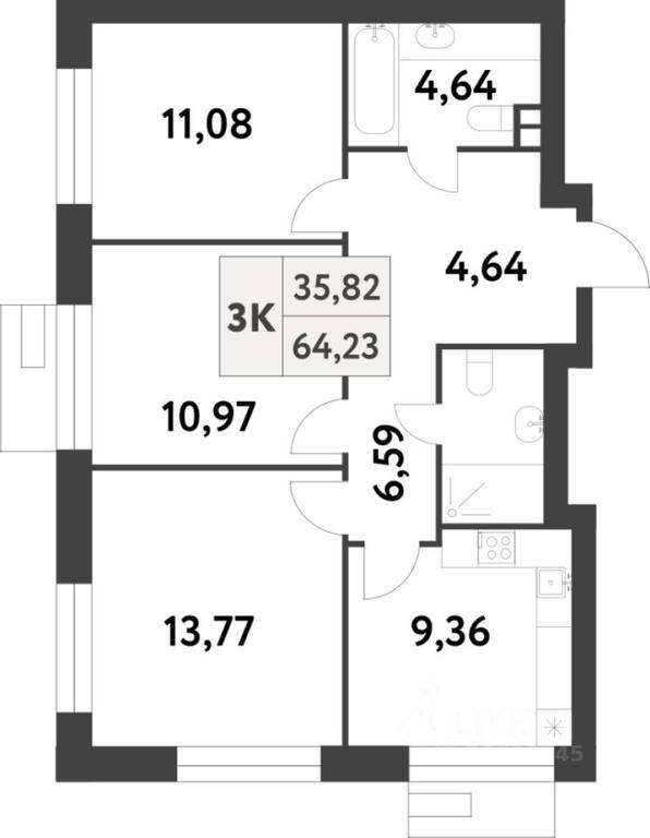 2-BD Apartment Sale, 64.2 sq. m. at Smart Garden (Smart Garden), 5-ya ulitsa Lesnyye Polyany, posyolok Gazoprovod, Kommunarka District, Novomoskovskiy Administrative Okrug, Moscow, Russia #1 2-BD Apartment Sale, 64.2 sq. m. at Smart Garden (Smart Garden), 5-ya ulitsa Lesnyye Polyany, posyolok Gazoprovod, Kommunarka District, Novomoskovskiy Administrative Okrug, Moscow, Russia #1