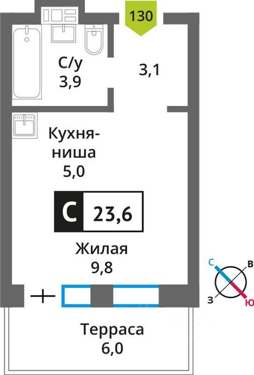 Apartment Sale, 23.6 sq. m. at Smart Kvartal Lesnaya Otrada, ulitsa Detstva, derevnya Aristovo, Krasnogorsk Urban District, Moscow Region, Russia #1 Apartment Sale, 23.6 sq. m. at Smart Kvartal Lesnaya Otrada, ulitsa Detstva, derevnya Aristovo, Krasnogorsk Urban District, Moscow Region, Russia #1