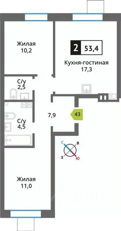 1-BD Apartment Sale, 53.4 sq. m. at Smart Kvartal Lesnaya Otrada, ulitsa Detstva, derevnya Aristovo, Krasnogorsk Urban District, Moscow Region, Russia #1 1-BD Apartment Sale, 53.4 sq. m. at Smart Kvartal Lesnaya Otrada, ulitsa Detstva, derevnya Aristovo, Krasnogorsk Urban District, Moscow Region, Russia #1