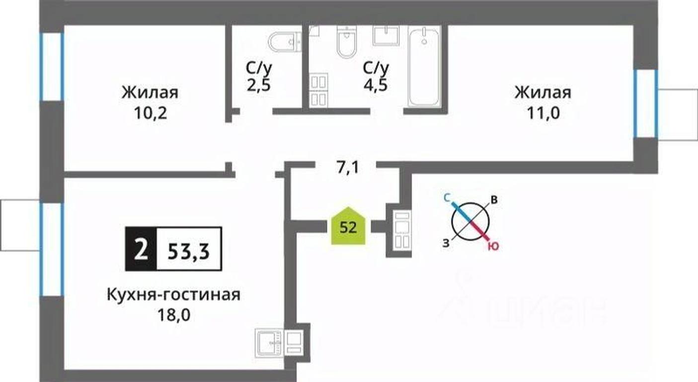 1-BD Apartment Sale, 53.3 sq. m. at Smart Kvartal Lesnaya Otrada, ulitsa Detstva, derevnya Aristovo, Krasnogorsk Urban District, Moscow Region, Russia #1 1-BD Apartment Sale, 53.3 sq. m. at Smart Kvartal Lesnaya Otrada, ulitsa Detstva, derevnya Aristovo, Krasnogorsk Urban District, Moscow Region, Russia #1