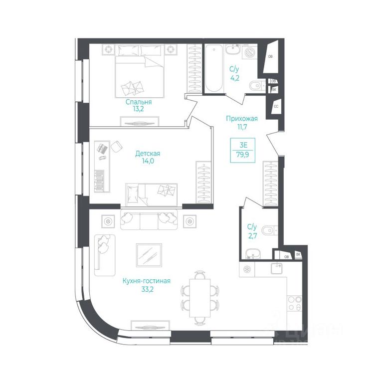 Apartment Sale, 80.4 sq. m. at Apart-kompleks Monodom Lake (Monodom Leyk), Mikhalkovskaya Street, 52с7, Moscow, Russia #1 Apartment Sale, 80.4 sq. m. at Apart-kompleks Monodom Lake (Monodom Leyk), Mikhalkovskaya Street, 52с7, Moscow, Russia #1