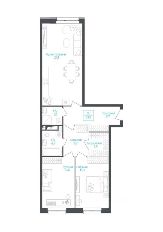 Apartment Sale, 83.9平方米 at Apart-kompleks Monodom Lake (Monodom Leyk), Mikhalkovskaya Street, 52с7, Moscow, Russia #1 Apartment Sale, 83.9平方米 at Apart-kompleks Monodom Lake (Monodom Leyk), Mikhalkovskaya Street, 52с7, Moscow, Russia #1