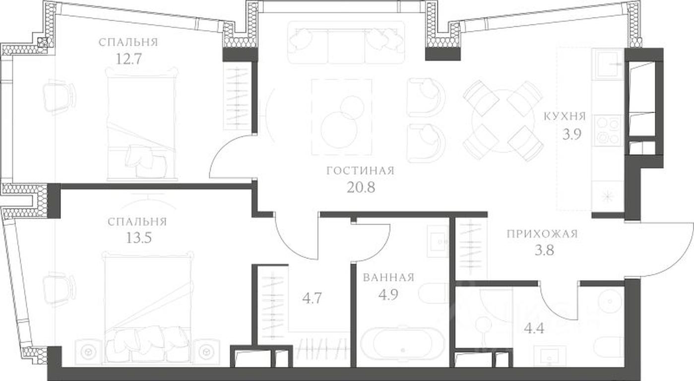 2-BD Apartment Sale, 69 sq. m. at AHEAD, Vasilisy Kozhinoy Street, вл25/1, Moscow, Russia #1 2-BD Apartment Sale, 69 sq. m. at AHEAD, Vasilisy Kozhinoy Street, вл25/1, Moscow, Russia #1