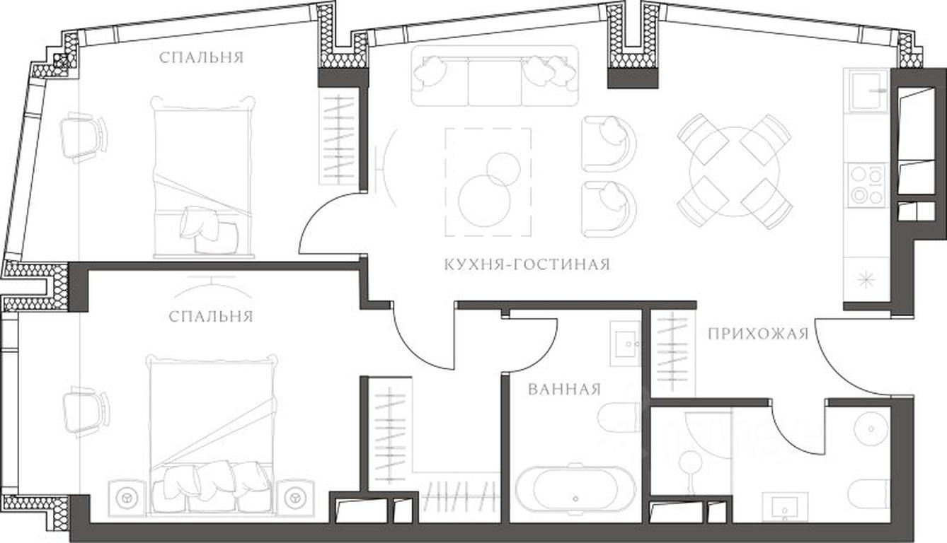 2-BD Apartment Sale, 68.4 sq. m. at AHEAD, Vasilisy Kozhinoy Street, вл25/1, Moscow, Russia #1