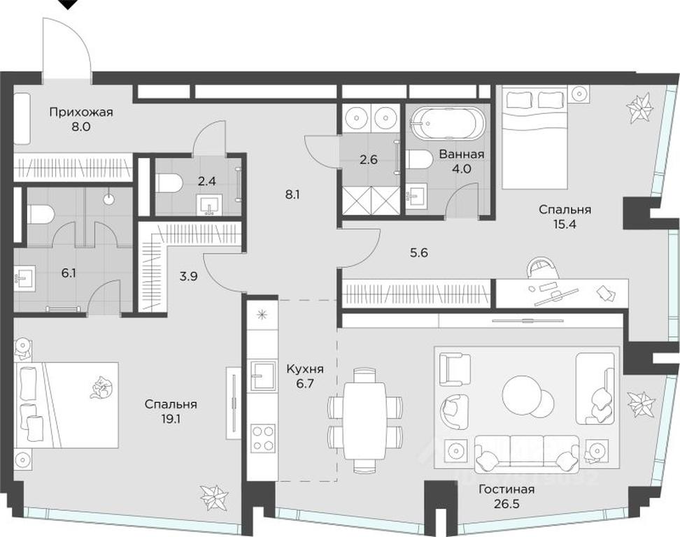 2-BD Apartment Sale, 108.4 sq. m. at AHEAD, Vasilisy Kozhinoy Street, вл25/1, Moscow, Russia #1 2-BD Apartment Sale, 108.4 sq. m. at AHEAD, Vasilisy Kozhinoy Street, вл25/1, Moscow, Russia #1
