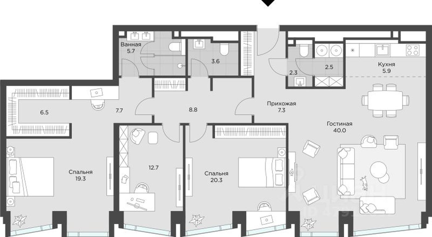 2-BD Apartment Sale, 143 sq. m. at AHEAD, Vasilisy Kozhinoy Street, вл25/1, Moscow, Russia #1