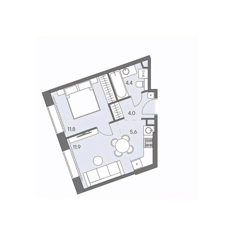 1-BD Apartment Sale, 37.7平方米 at Ново-Переделкино, Zapadniy Administrative District, Moscow, Russia #1 1-BD Apartment Sale, 37.7平方米 at Ново-Переделкино, Zapadniy Administrative District, Moscow, Russia #1