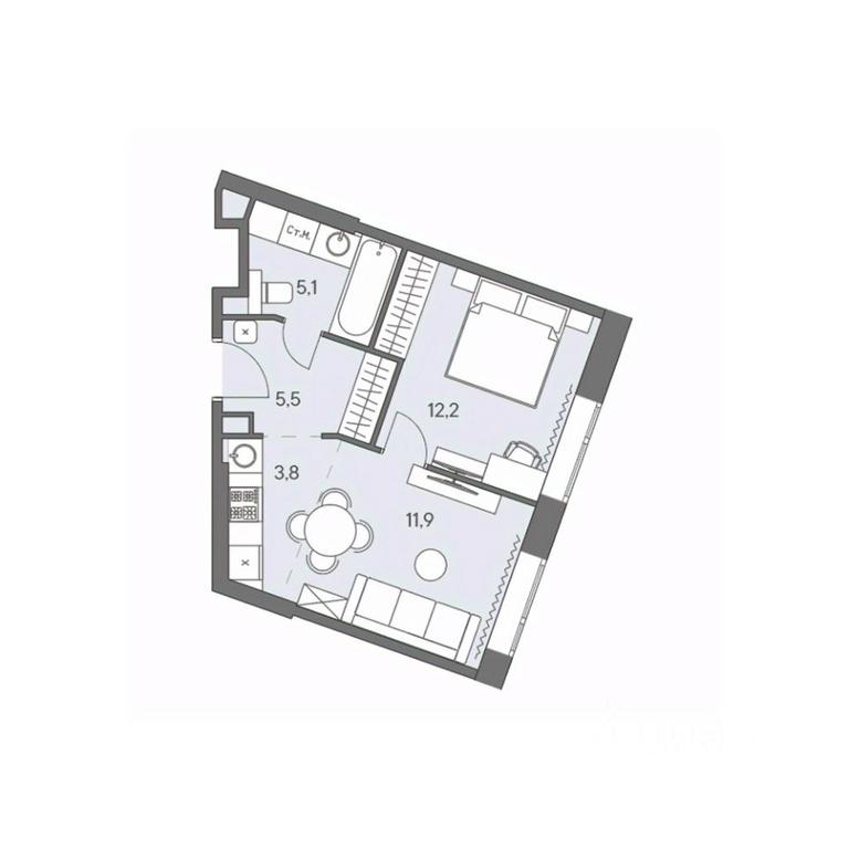 1-BD Apartment Sale, 38.5 sq. m. at Ново-Переделкино, Zapadniy Administrative District, Moscow, Russia #1