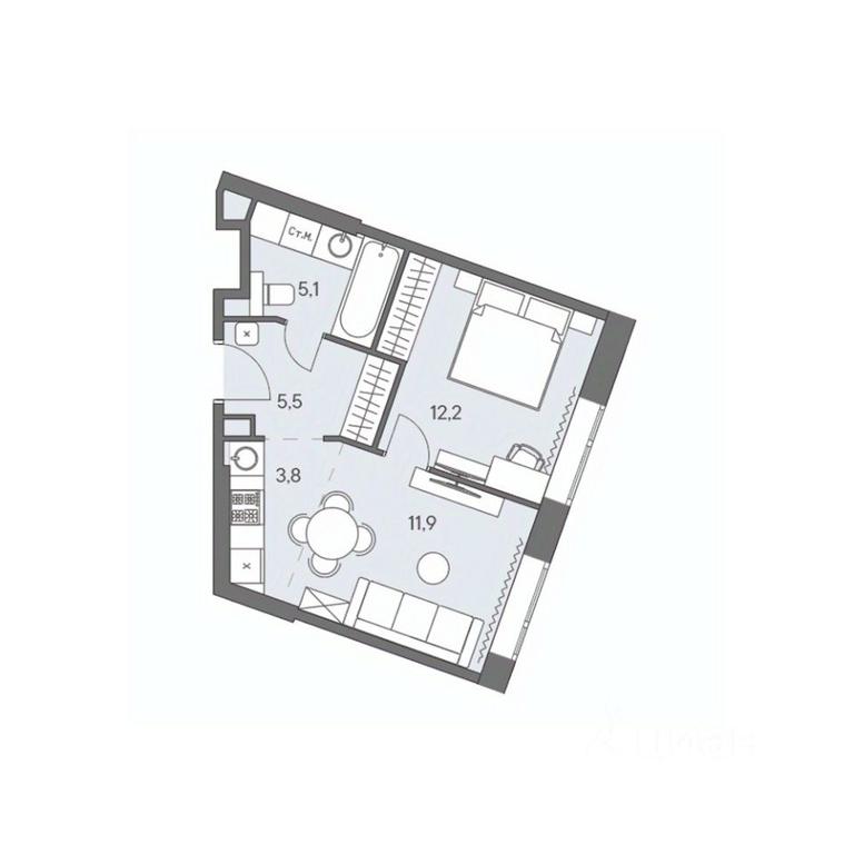 1-BD Apartment Sale, 38.5 sq. m. at Ново-Переделкино, Zapadniy Administrative District, Moscow, Russia #1