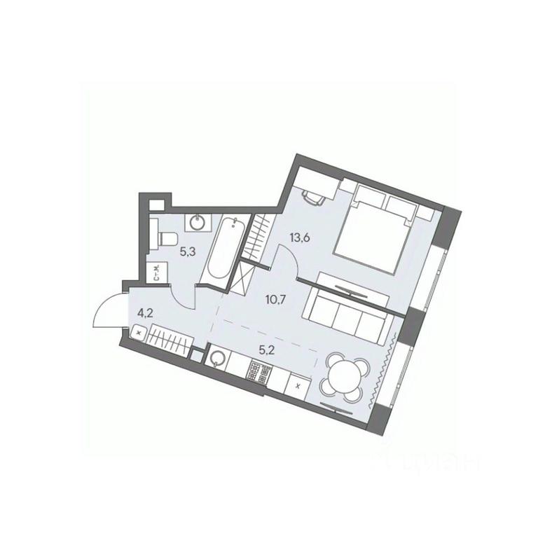 1-BD Apartment Sale, 39平方米 at Ново-Переделкино, Zapadniy Administrative District, Moscow, Russia #1