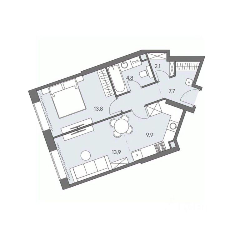 1-BD Apartment Sale, 52.2 sq. m. at Ново-Переделкино, Zapadniy Administrative District, Moscow, Russia #1 1-BD Apartment Sale, 52.2 sq. m. at Ново-Переделкино, Zapadniy Administrative District, Moscow, Russia #1