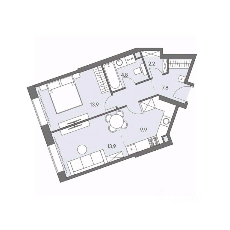1-BD Apartment Sale, 52.5平方米 at Ново-Переделкино, Zapadniy Administrative District, Moscow, Russia #1 1-BD Apartment Sale, 52.5平方米 at Ново-Переделкино, Zapadniy Administrative District, Moscow, Russia #1