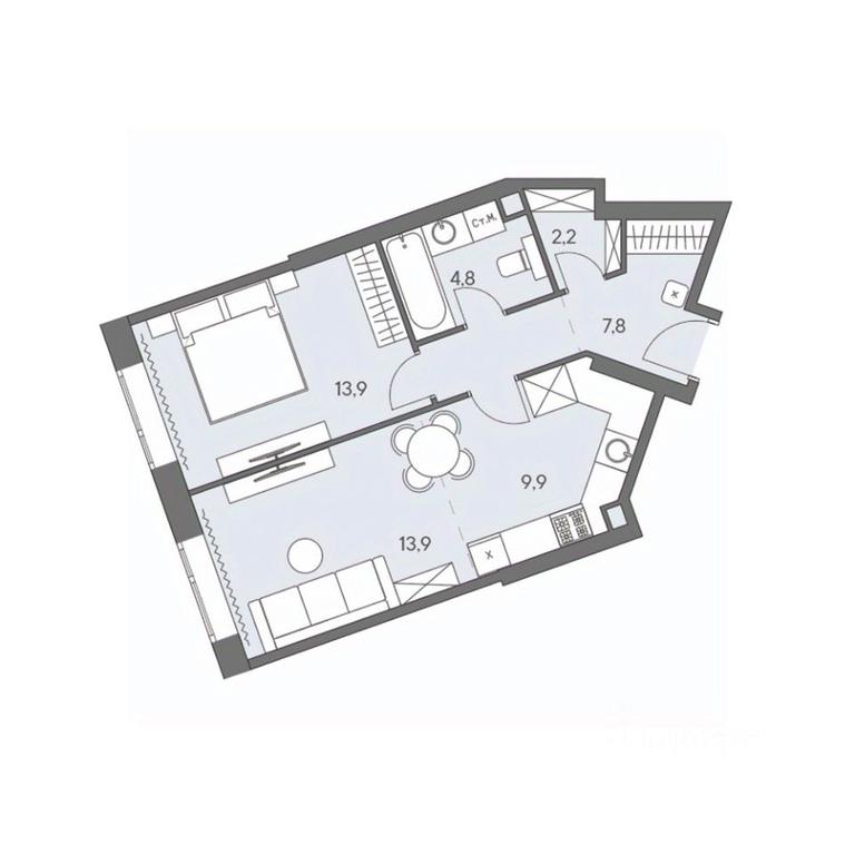 1-BD Apartment Sale, 52.5 sq. m. at Ново-Переделкино, Zapadniy Administrative District, Moscow, Russia #1