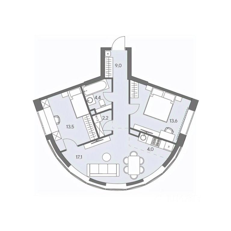 2-BD Apartment Sale, 63.8平方米 at Ново-Переделкино, Zapadniy Administrative District, Moscow, Russia #1 2-BD Apartment Sale, 63.8平方米 at Ново-Переделкино, Zapadniy Administrative District, Moscow, Russia #1