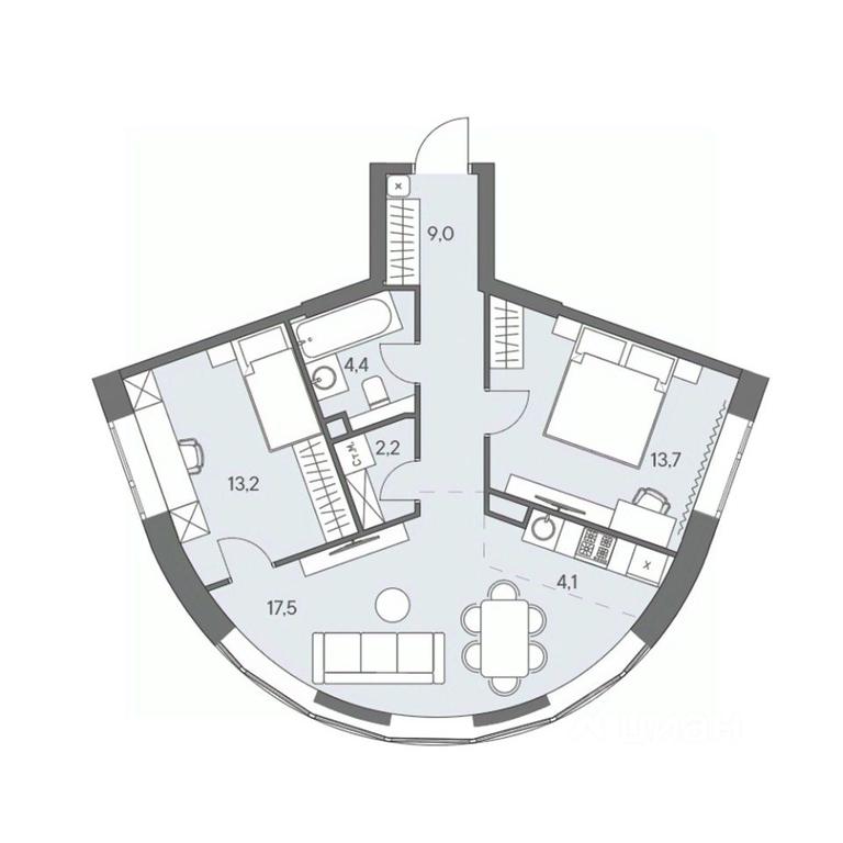 2-BD Apartment Sale, 64.1 sq. m. at Ново-Переделкино, Zapadniy Administrative District, Moscow, Russia #1 2-BD Apartment Sale, 64.1 sq. m. at Ново-Переделкино, Zapadniy Administrative District, Moscow, Russia #1