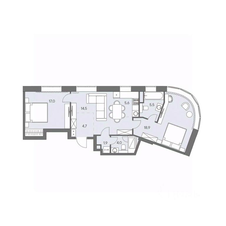 2-BD Apartment Sale, 72.1 sq. m. at Ново-Переделкино, Zapadniy Administrative District, Moscow, Russia #1 2-BD Apartment Sale, 72.1 sq. m. at Ново-Переделкино, Zapadniy Administrative District, Moscow, Russia #1